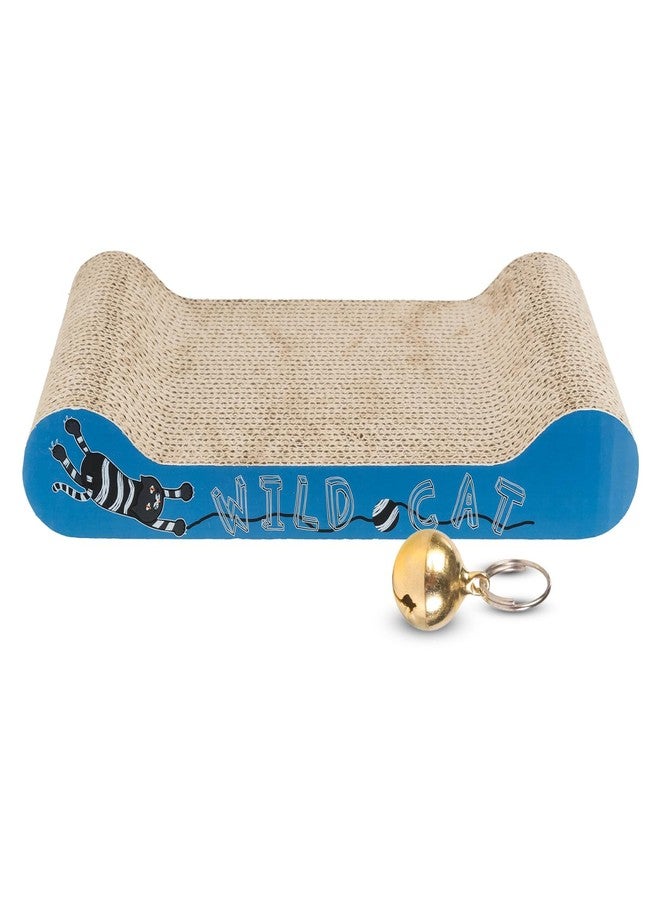 Trixie Combo of Trixie Cat Bell, Accessory for Cat Collar and Trixie Wild Cat Scratching Cardboard, Supports Claw Care - 41 × 7 × 24 cm (Assorted Color) - Image 1